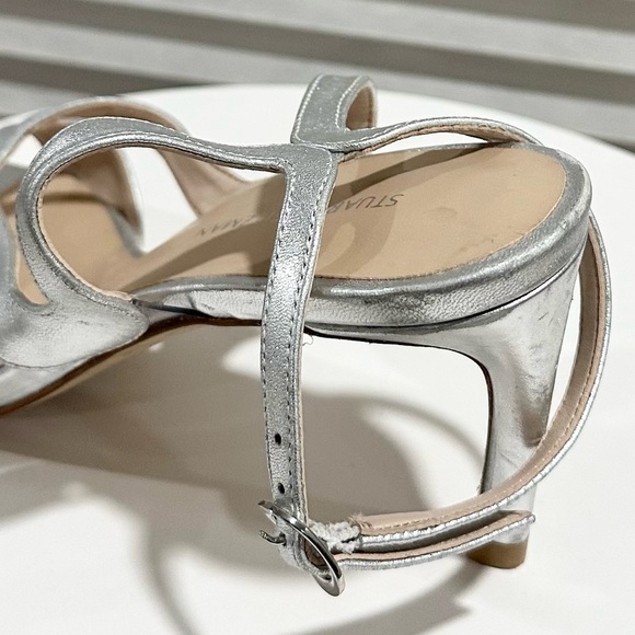 🌹STUART WEITZMAN🌹 Mariposa Silver Leather Sandals Size: 5 - Picture 8 of 16